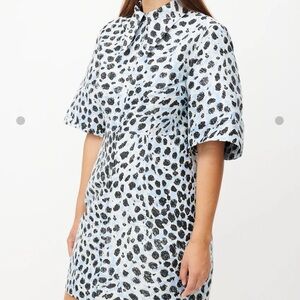 Ganni Blue and Black Patterned Dress